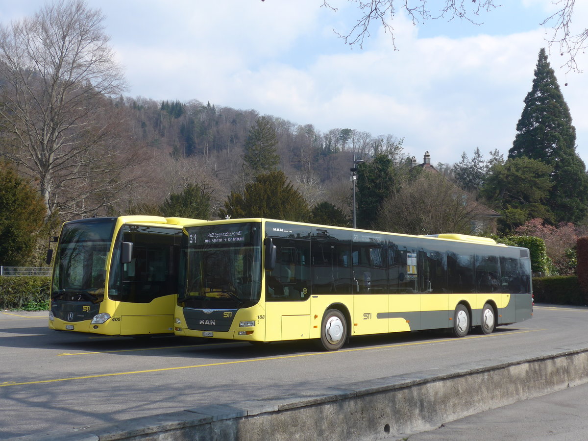 (215'561) - STI Thun - Nr. 188/BE 804'188 - MAN am 26. Mrz 2020 bei der Schifflndte Thun