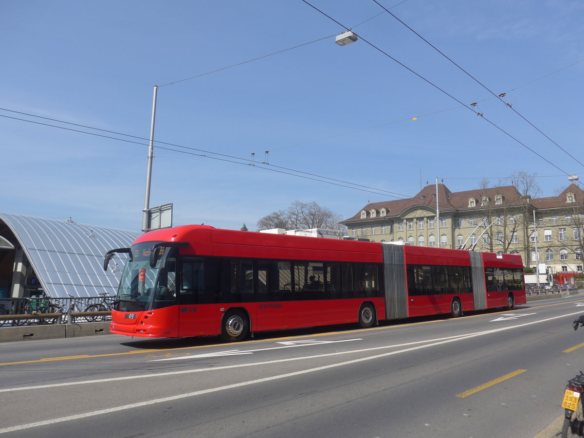 (215'582) - Bernmobil, Bern - Nr. 49 - Hess/Hess Doppelgelenktrolleybus am 27. Mrz 2020 in Bern, Schanzenstrasse