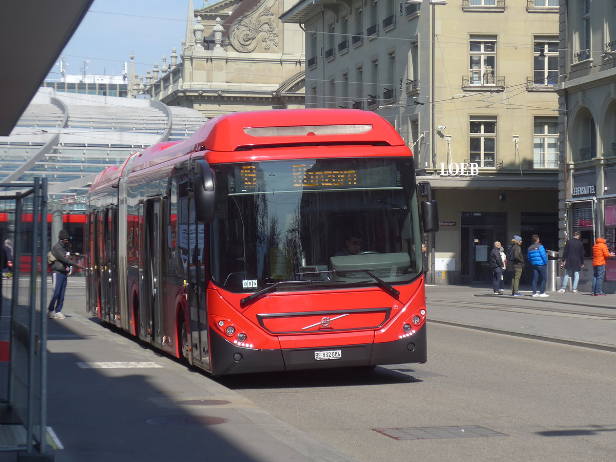 (215'605) - Bernmobil, Bern - Nr. 884/BE 832'884 - Volvo am 27. Mrz 2020 beim Bahnhof Bern