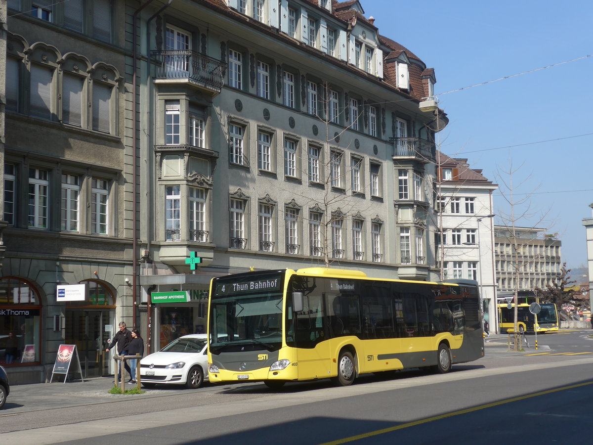 (215'644) - STI Thun - Nr. 403/BE 432'403 - Mercedes am 28. Mrz 2020 in Thun, Bahnhofstrasse