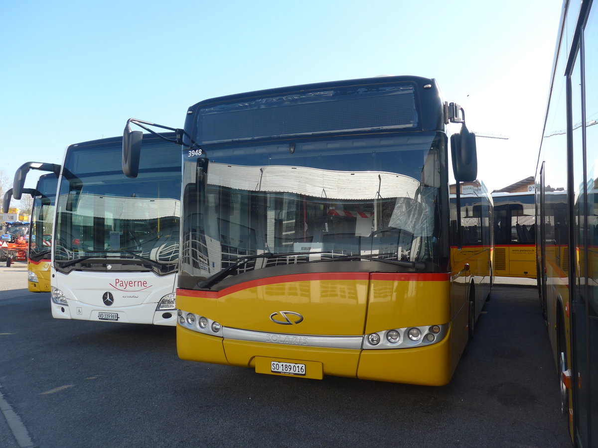 (215'847) - PostAuto Nordschweiz - Nr. 7/SO 189'016 - Solaris (ex Klopfstein, Laupen Nr. 7) am 4. April 2020 in Kerzers, Interbus