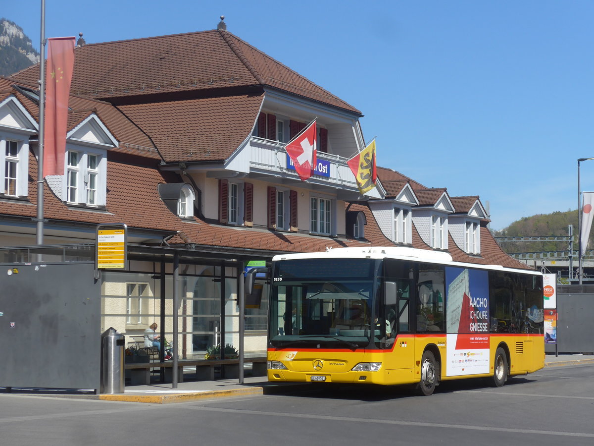 (216'064) - PostAuto Bern - BE 610'531 - Mercedes am 15. April 2020 beim Bahnhof Interlaken Ost