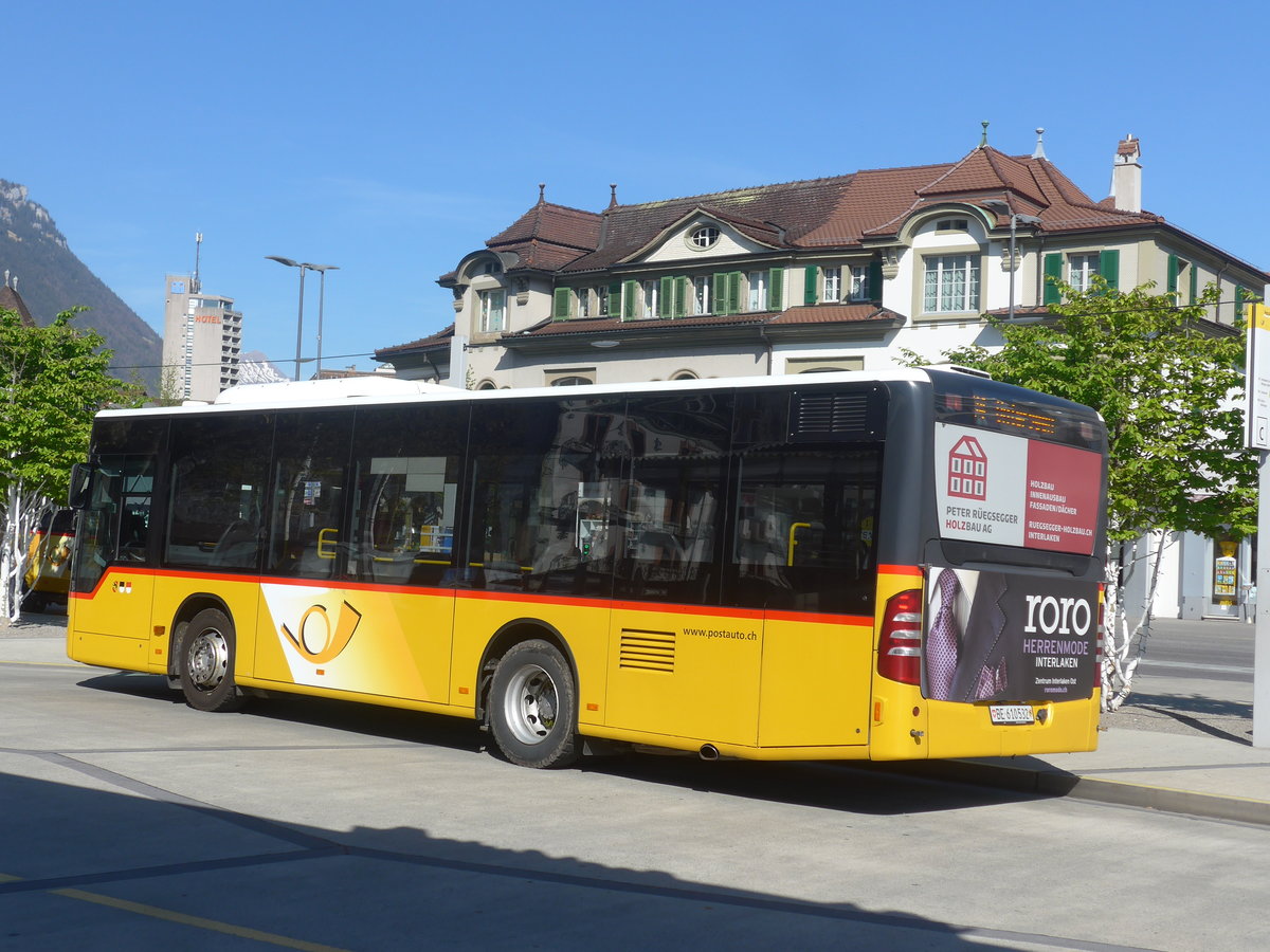 (216'095) - PostAuto Bern - BE 610'532 - Mercedes am 15. April 2020 beim Bahnhof Interlaken West