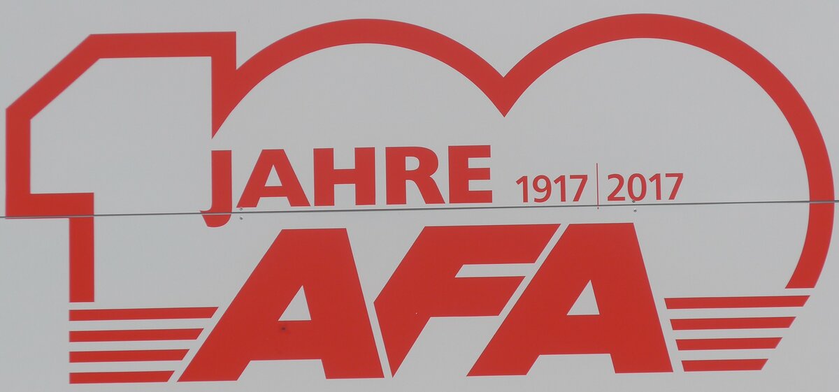 (216'134) - Logo 100 Jahre 1917 2017 AFA am 16. April 2020 beim Bahnhof Frutigen