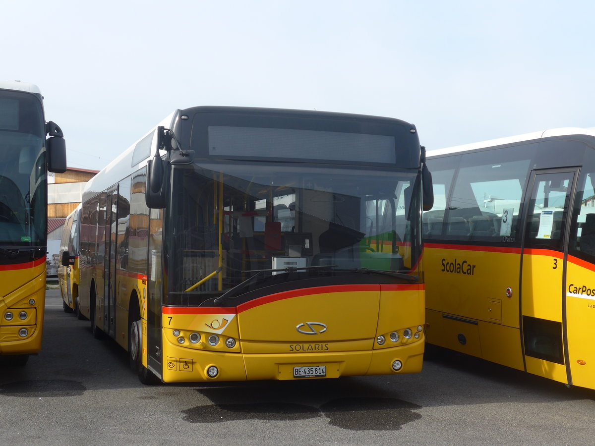 (216'233) - PostAuto Bern - Nr. 7/BE 435'814 - Solaris (ex Lengacher, Wichtrach Nr. 4) am 19. April 2020 in Kerzers, Interbus