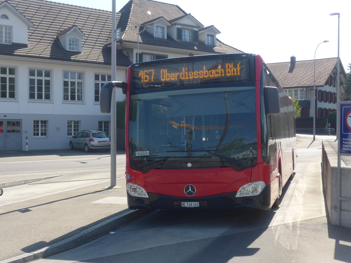 (216'342) - Bernmobil, Bern - Nr. 162/BE 748'162 - Mercedes am 22. April 2020 beim Bahnhof Mnsingen