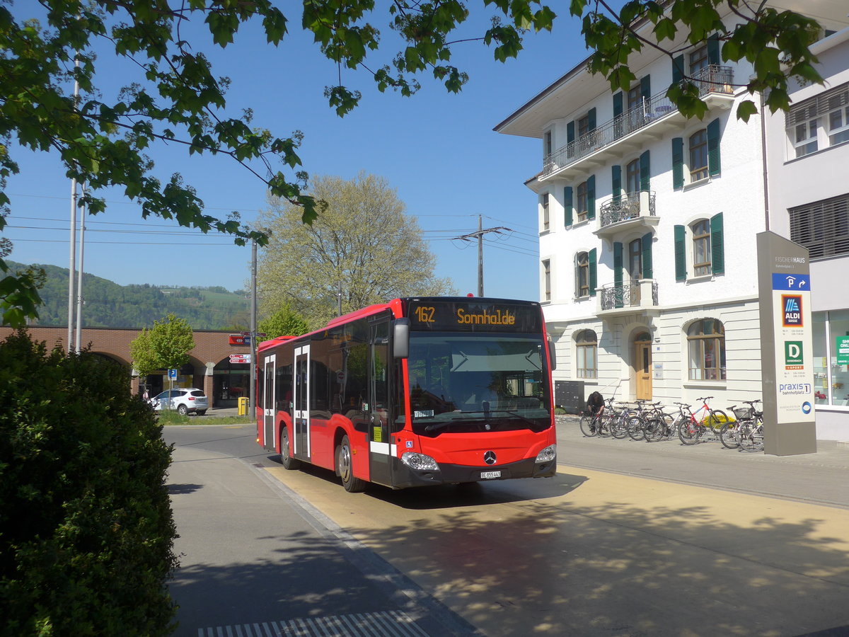 (216'345) - Bernmobil, Bern - Nr. 443/BE 855'443 - Mercedes am 22. April 2020 beim Bahnhof Mnsingen