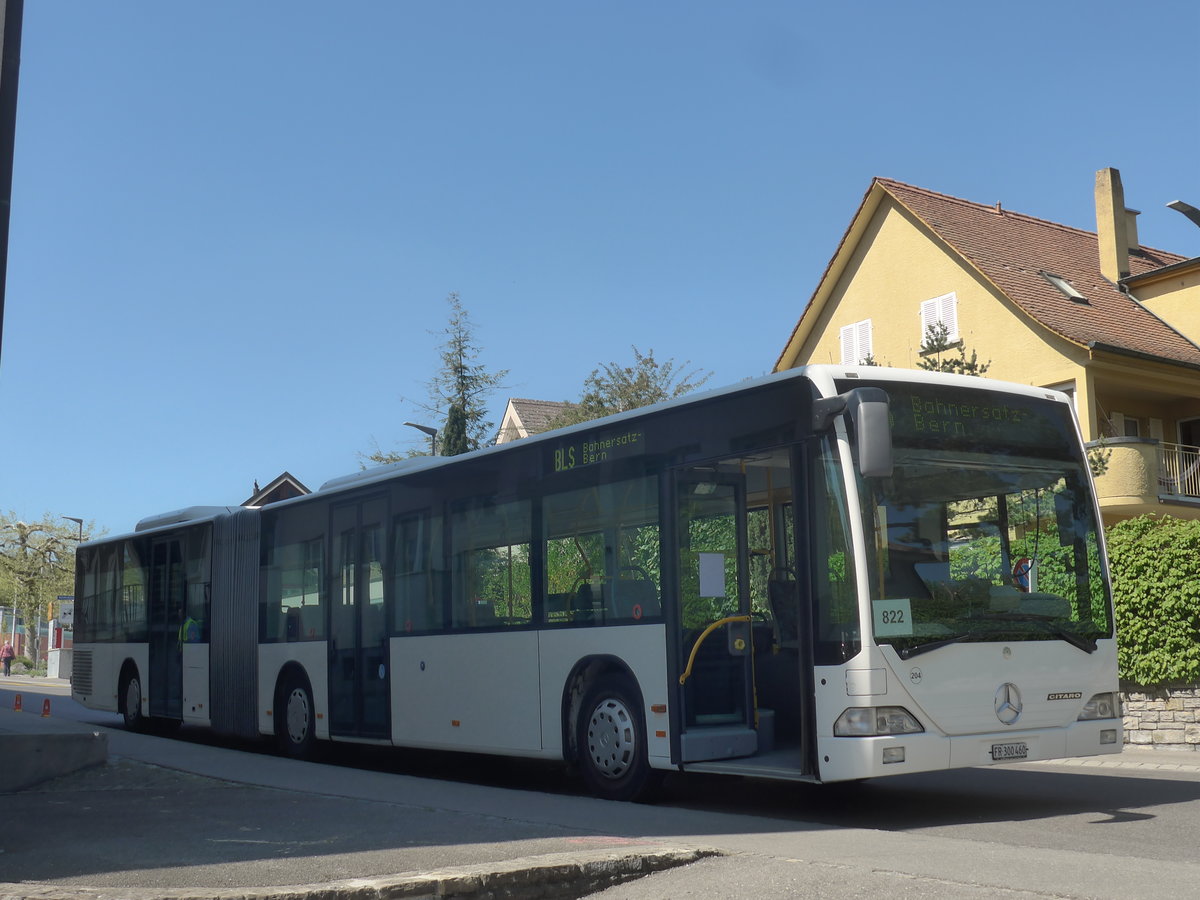 (216'383) - Intertours, Domdidier - Nr. 204/FR 300'460 - Mercedes (ex Nr. 1; ex ARAG Ruswil; ex Schneider, Ermenswil Nr. 7) am 22. April 2020 beim Bahnhof Belp