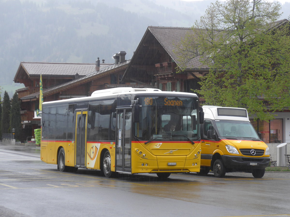 (216'518) - Kbli, Gstaad - BE 403'014 - Volvo am 26. April 2020 beim Bahnhof Gstaad