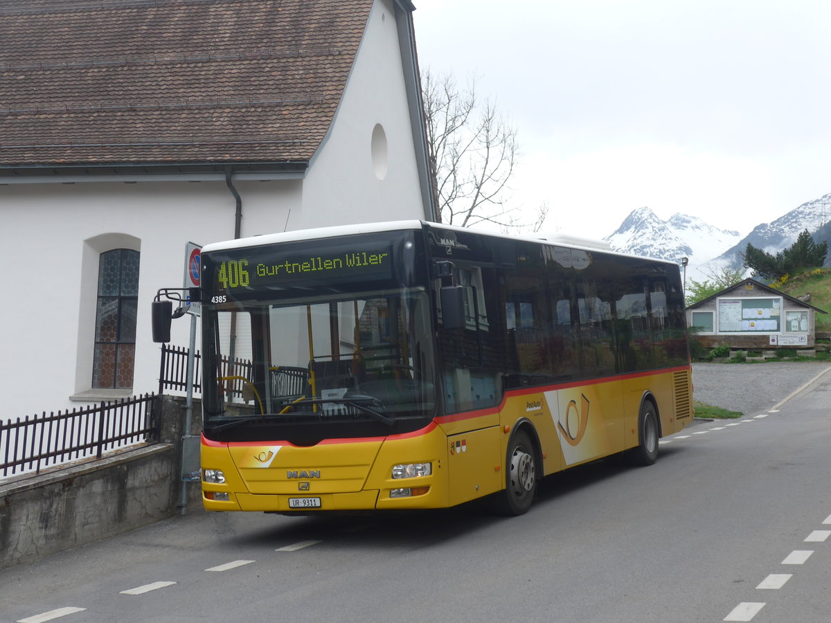(216'543) - AAGU Altdorf - Nr. 72/UR 9311 - MAN/Gppel (ex PostAuto Bern; ex PostAuto Bern Nr. 217; ex RBS Worblaufen Nr. 217) am 28. April 2020 in Gurtnellen, Dorf
