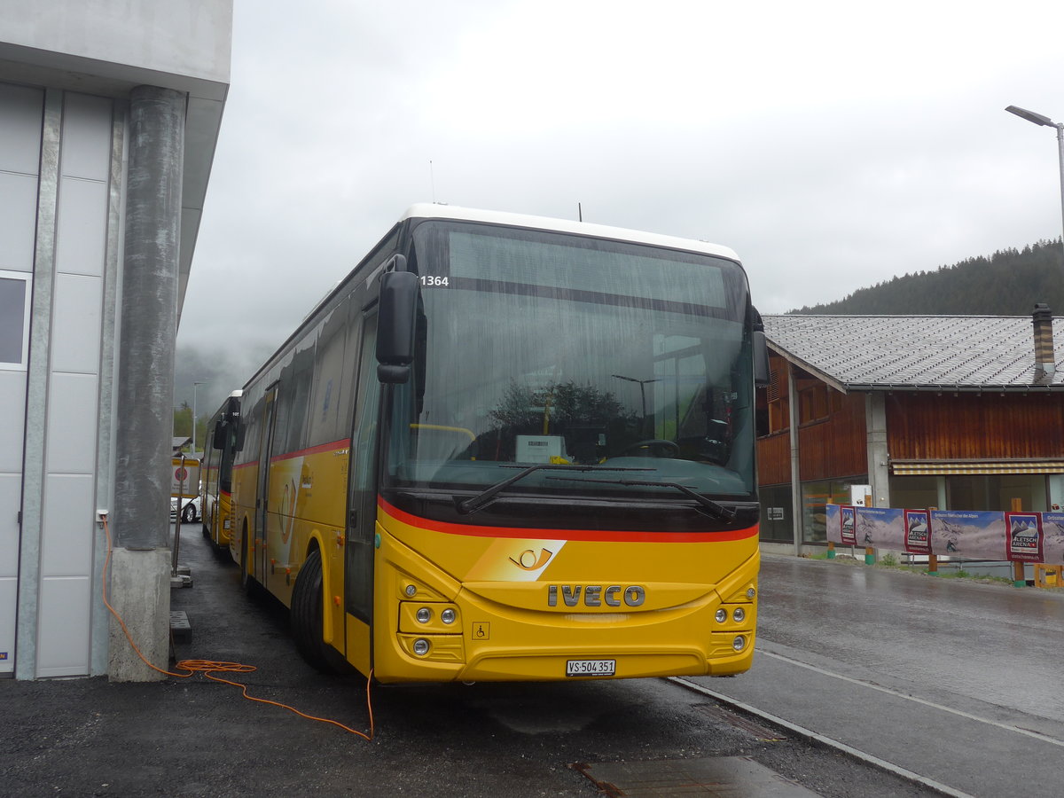 (216'617) - Seiler, Ernen - VS 504'351 - Iveco am 2. Mai 2020 in Fiesch, Postautostation