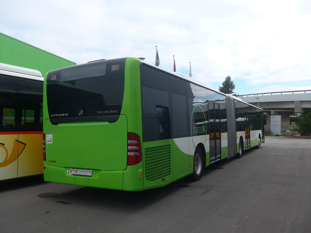 (216'735) - transN, La Chaux-de-Fonds - Nr. 327/NE 109'327 - Mercedes am 3. Mai 2020 in Kerzers, Interbus