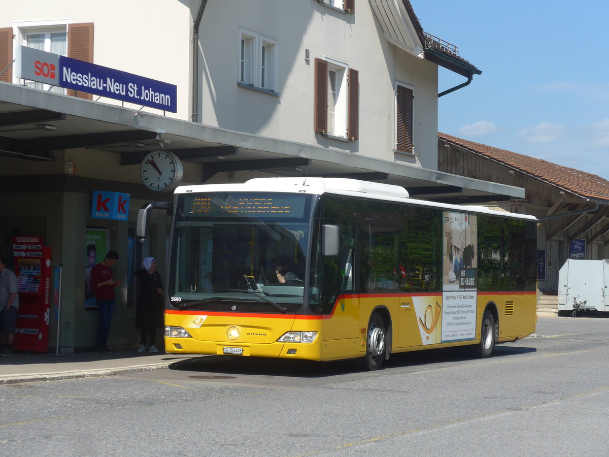 (216'805) - PostAuto Ostschweiz - SG 356'488 - Mercedes (ex Schmidt, Oberbren) am 9. Mai 2020 beim Bahnhof Nesslau-Neu St. Johann