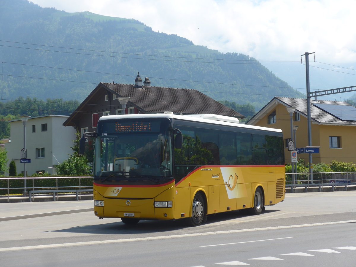 (217'066) - PostAuto Zentralschweiz - Nr. 3/OW 10'006 - Irisbus (ex Dillier, Sarnen Nr. 3) am 17. Mai 2020 beim Bahnhof Sarnen