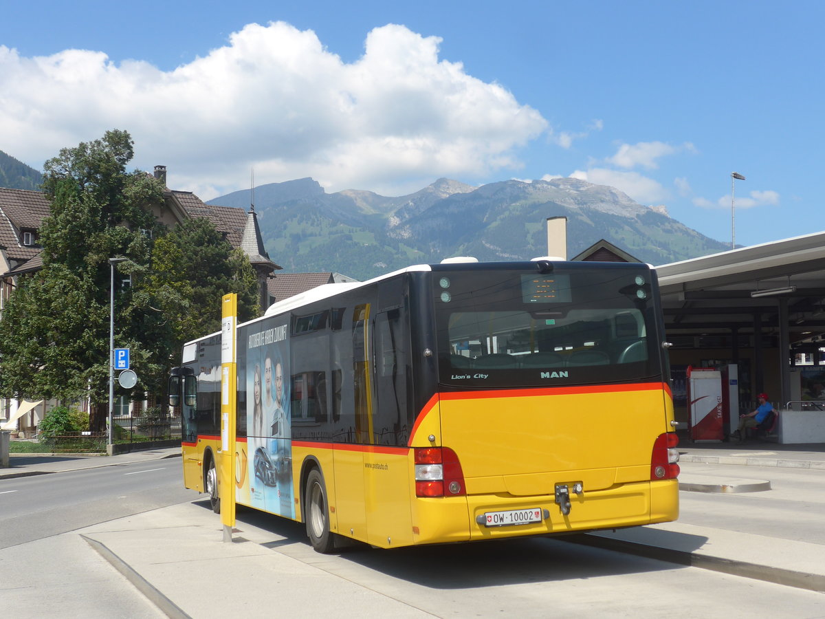 (217'070) - PostAuto Zentralschweiz - Nr. 5/OW 10'002 - MAN (ex Dillier, Sarnen Nr. 5) am 17. Mai 2020 beim Bahnhof Sarnen