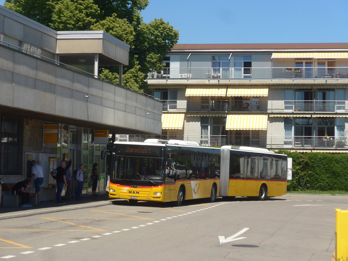 (217'161) - Steiner, Ortschwaben - Nr. 6/BE 32'717 - MAN am 21. Mai 2020 in Aarberg, Post/Bahnhof