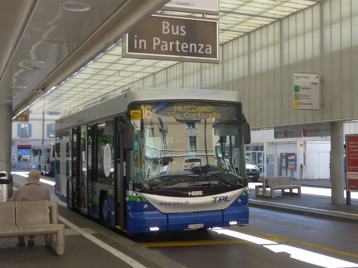 (217'274) - TPL Lugano - Nr. 210/TI 336'210 - Scania/Hess am 24. Mai 2020 in Lugano, Centro