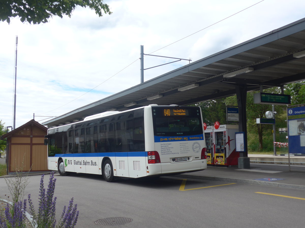 (217'696) - ATE Bus, Effretikon - Nr. 63/ZH 608'474 - MAN am 8. Juni 2020 beim Bahnhof Illnau