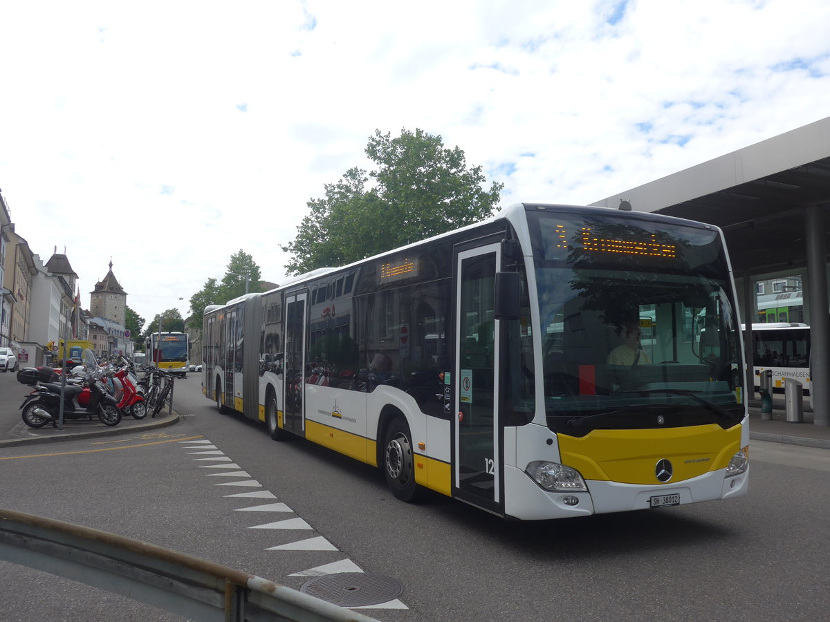 (217'738) - VBSH Schaffhausen - Nr. 12/SH 38'012 - Mercedes am 8. Juni 2020 beim Bahnhof Schaffhausen
