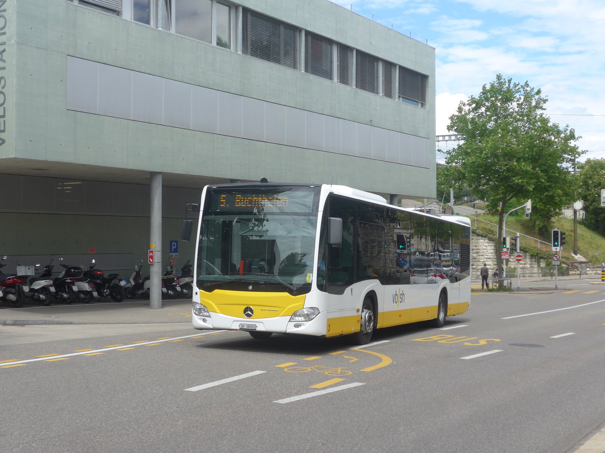 (217'741) - VBSH Schaffhausen - Nr. 3/SH 38'003 - Mercedes am 8. Juni 2020 beim Bahnhof Schaffhausen