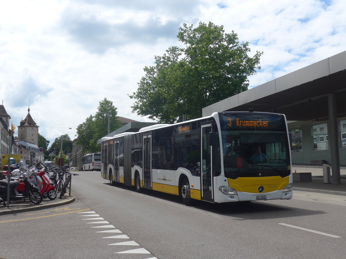 (217'761) - VBSH Schaffhausen - Nr. 19/SH 38'019 - Mercedes am 8. Juni 2020 beim Bahnhof Schaffhausen
