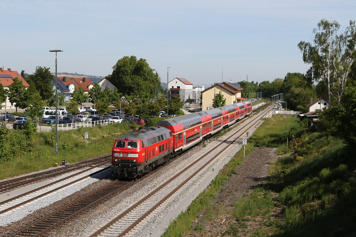 218 409 war am 14. Mai 2025 bei Maxh�tte-Haidhof in Richtung Regensburg unterwegs.