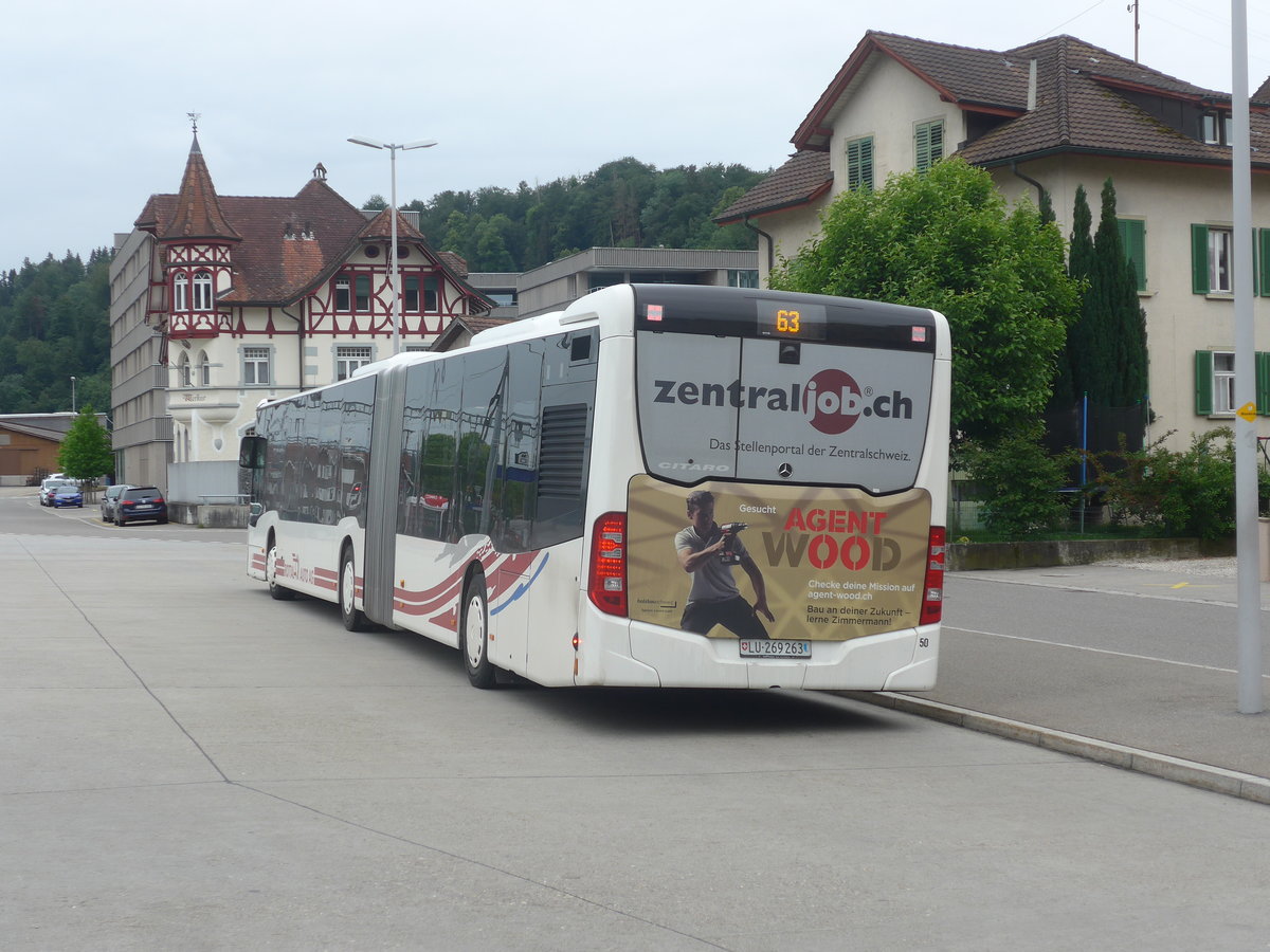 (218'015) - ARAG Ruswil - Nr. 50/LU 269'263 - Mercedes am 14. Juni 2020 beim Bahnhof Willisau