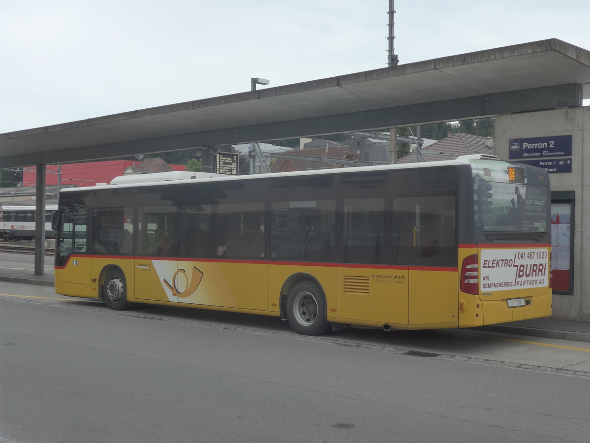 (218'020) - SB Trans, Sursee - Nr. 2/LU 15'692 - Mercedes am 14. Juni 2020 beim Bahnhof Sursee