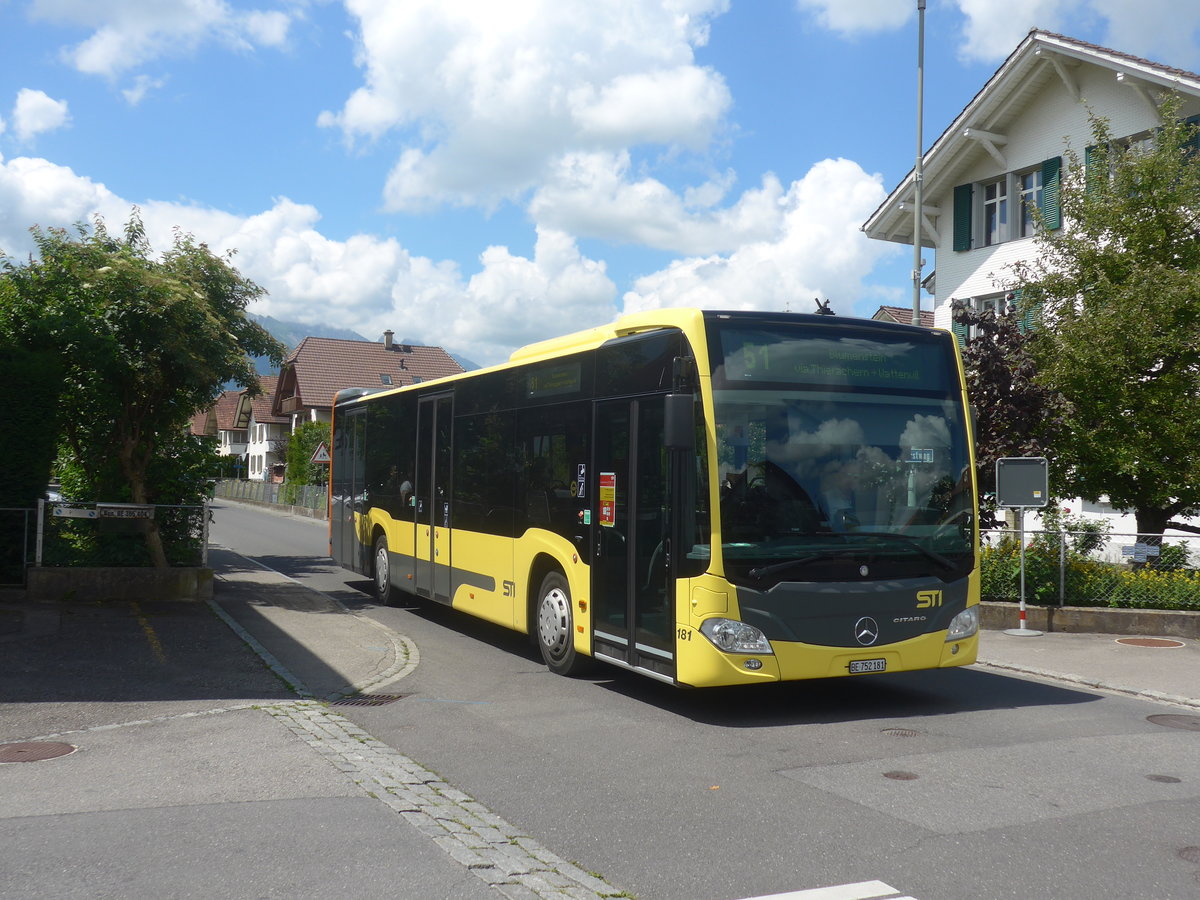 (218'147) - STI Thun - Nr. 181/BE 752'181 - Mercedes am 22. Juni 2020 in Thun-Lerchenfeld, Forstweg
