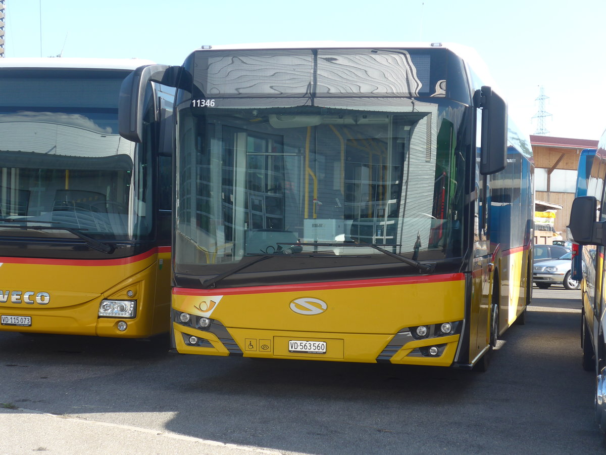 (218'163) - CarPostal Ouest - VD 563'560 - Solaris am 27. Juni 2020 in Kerzers, Interbus