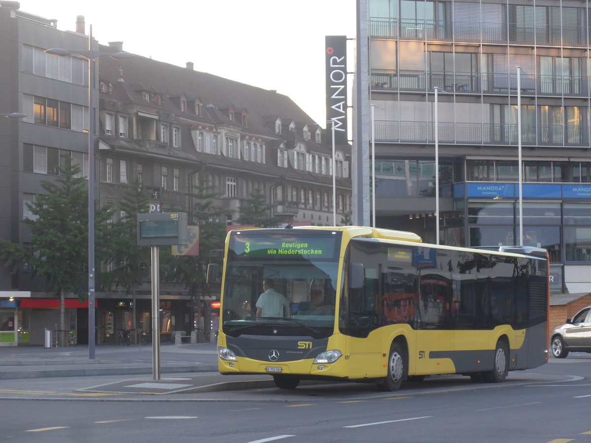 (218'291) - STI Thun - Nr. 181/BE 752'181 - Mercedes am 30. Juni 2020 beim Bahnhof Thun