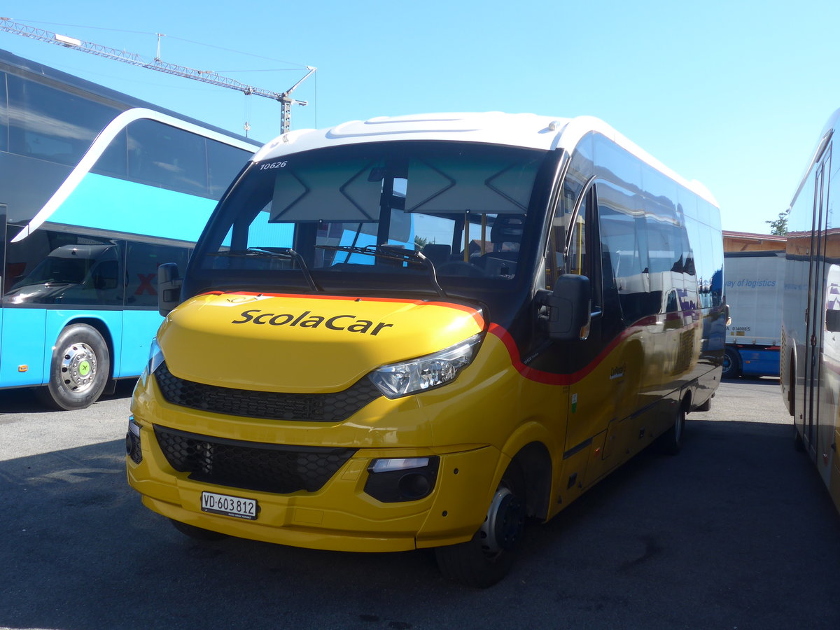 (218'407) - CarPostal Ouest - VD 603'812 - Iveco/Dypety am 4. Juli 2020 in Kerzers, Interbus
