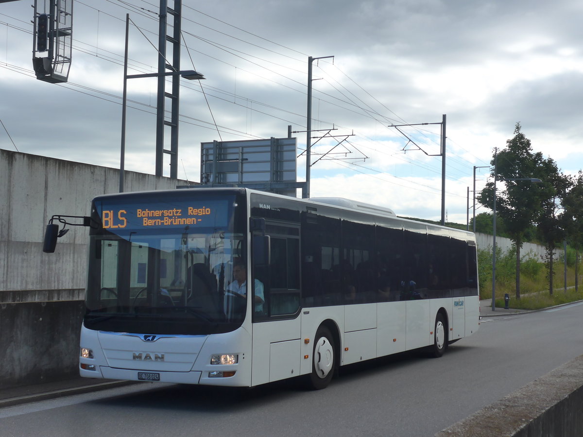 (218'586) - Funi-Car, Biel - Nr. 24/BE 708'024 - MAN am 6. Juli 2020 beim Bahnhof Bern Brnnen Westside