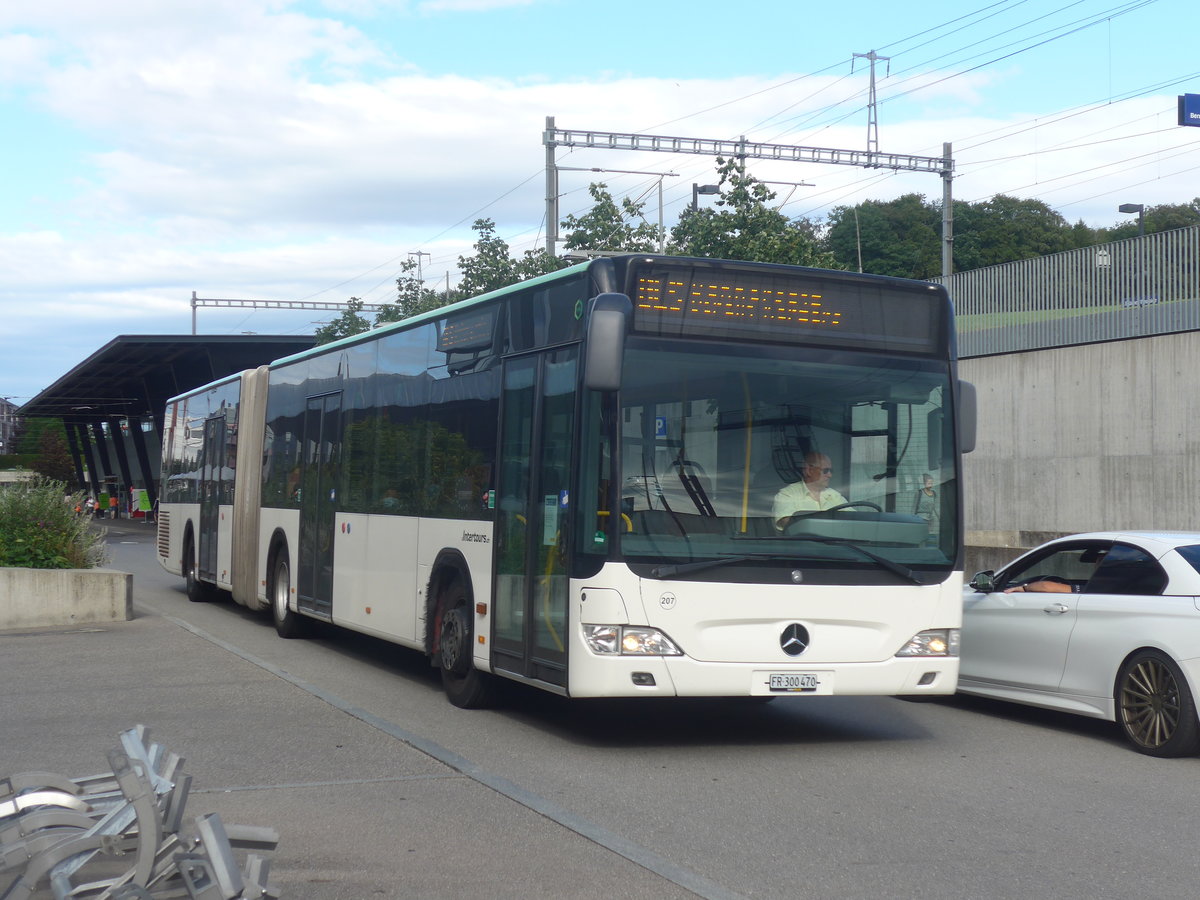 (218'598) - Intertours, Domdidier - Nr. 207/FR 300'470 - Mercedes (ex Zeretzke, D-Castrop-Rauxel Nr. 43) am 6. Juli 2020 beim Bahnhof Bern Brnnen Westside