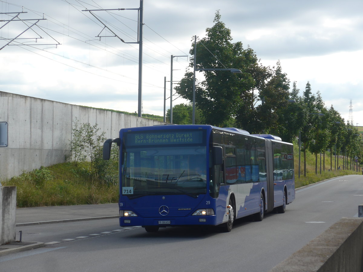 (218'600) - Intertours, Domdidier - Nr. 205/FR 300'659 - Mercedes (ex VZO Grningen Nr. 29) am 6. Juli 2020 beim Bahnhof Bern Brnnen Westside