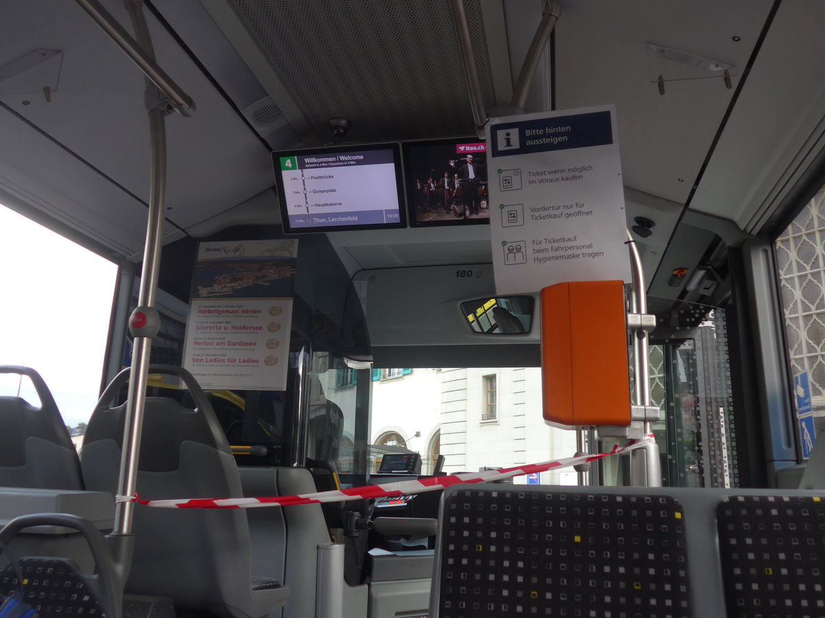 (218'606) - STI Thun - Nr. 180/BE 752'180 - Mercedes am 6. Juli 2020 beim Bahnhof Thun (Innenaufnahme)