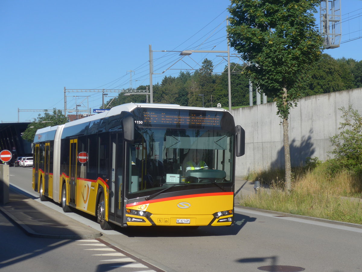 (218'707) - PostAuto Bern - Nr. 685/BE 823'685 - Solaris am 12. Juli 2020 beim Bahnhof Bern Brnnen Westside