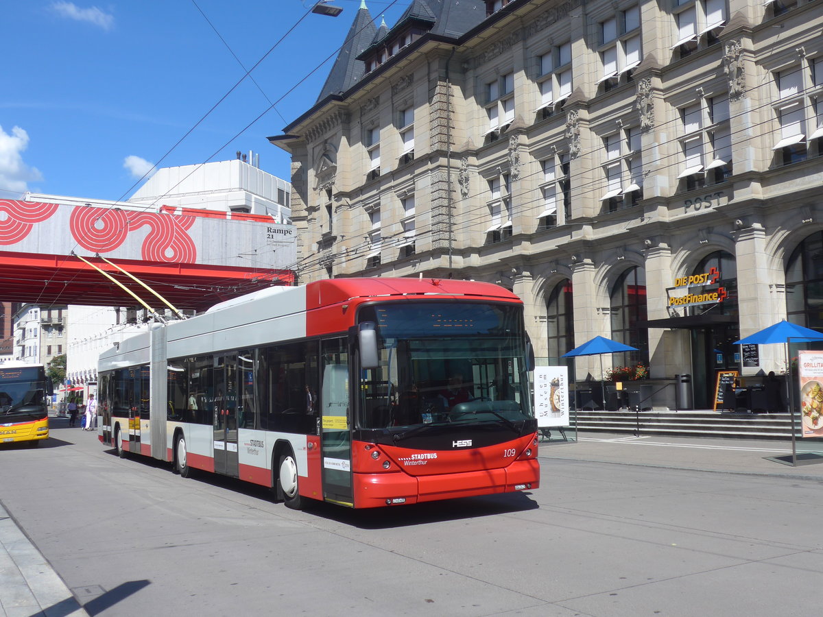 (218'775) - SW Winterthur - Nr. 109 - Hess/Hess Gelenktrolleybus am 18. Juli 2020 beim Hauptbahnhof Winterthur