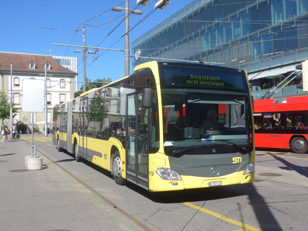 (219'167) - STI Thun - Nr. 172/BE 752'172 - Mercedes am 27. Juli 2020 beim Bahnhof Bern