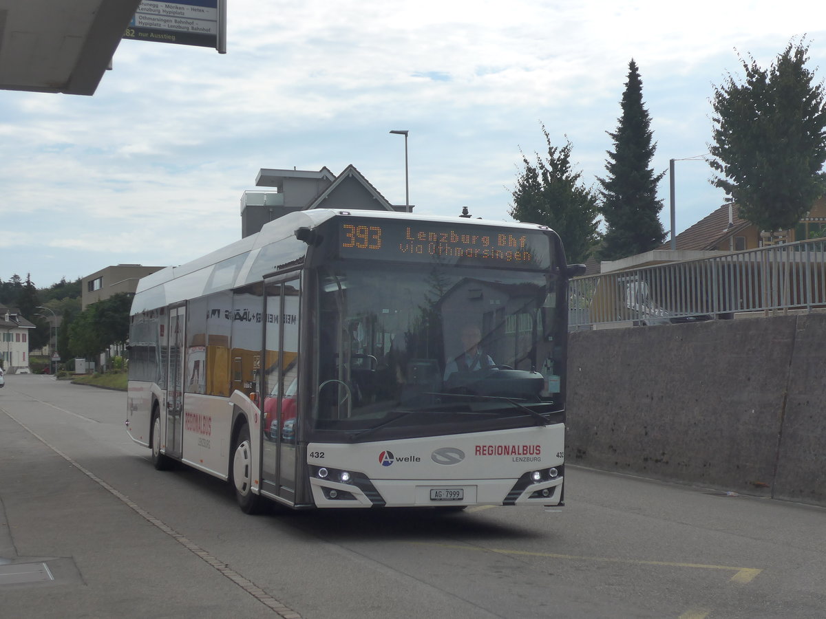 (219'326) - Knecht, Windisch - Nr. 432/AG 7999 - Solaris am 2. August 2020 beim Bahnhof Mgenwil (ohne Aussenspiegel!)