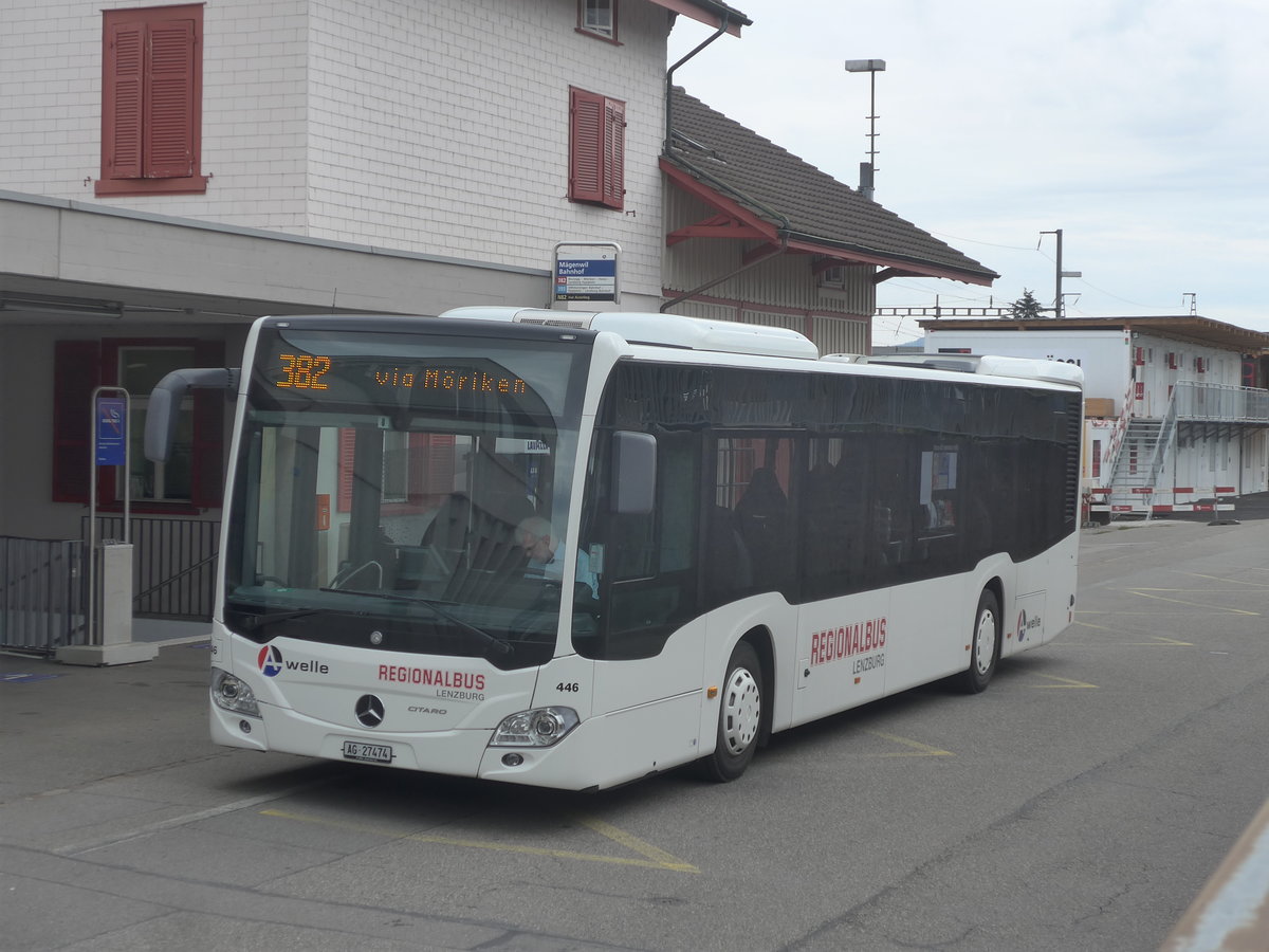 (219'342) - Knecht, Windisch - Nr. 446/AG 27'474 - Mercedes am 2. August 2020 beim Bahnhof Mgenwil