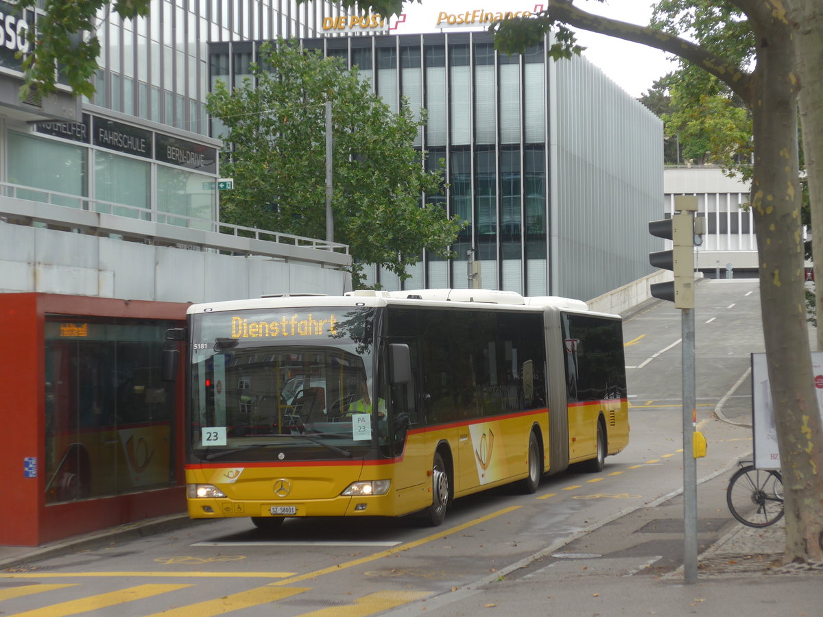 (219'439) - PostAuto Ostschweiz - SZ 58'001 - Mercedes (ex Kistler, Reichenburg) am 2. August 2020 beim Bahnhof Bern