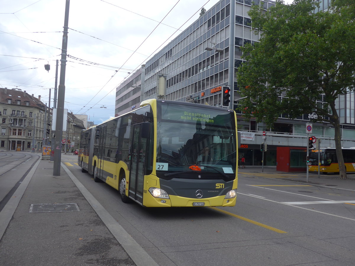 (219'441) - STI Thun - Nr. 168/BE 752'168 - Mercedes am 2. August 2020 beim Bahnhof Bern