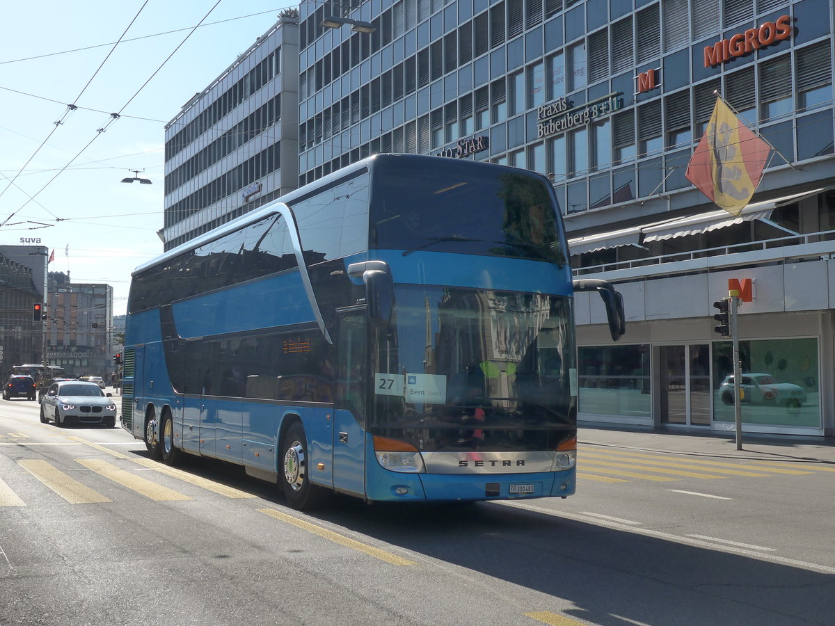 (219'628) - Interbus, Yverdon - Nr. 206/FR 300'483 - Setra (ex transN, La Chaux-de-Fonds Nr. 80) am 9. August 2020 beim Bahnhof Bern (Einsatz Intertours)
