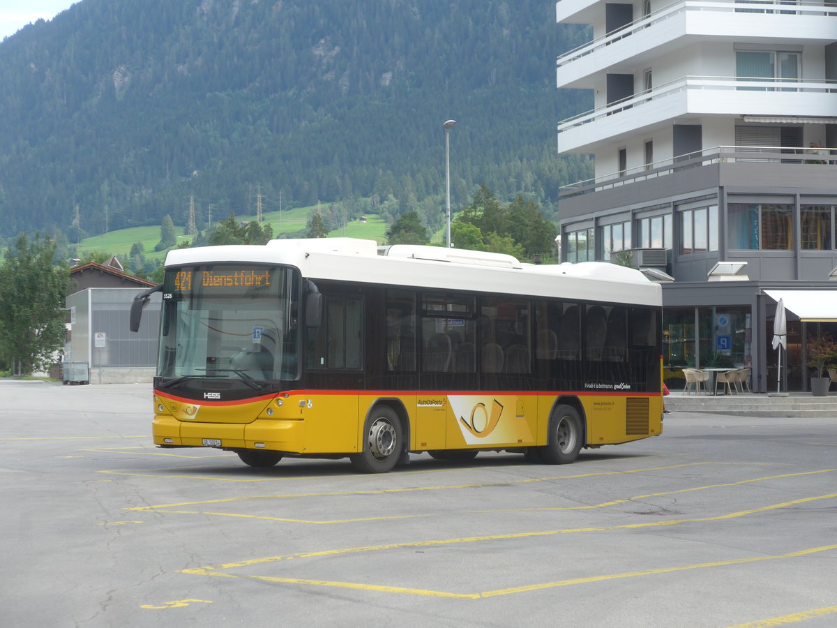 (219'818) - Fontana, Ilanz - Nr. 8/GR 50'214 - Scania/Hess am 16. August 2020 beim Bahnhof Ilanz