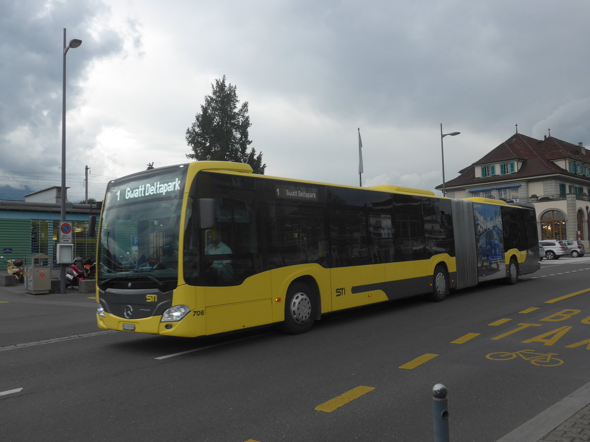 (219'848) - STI Thun - Nr. 706/BE 818'706 - Mercedes am 18. August 2020 beim Bahnhof Thun