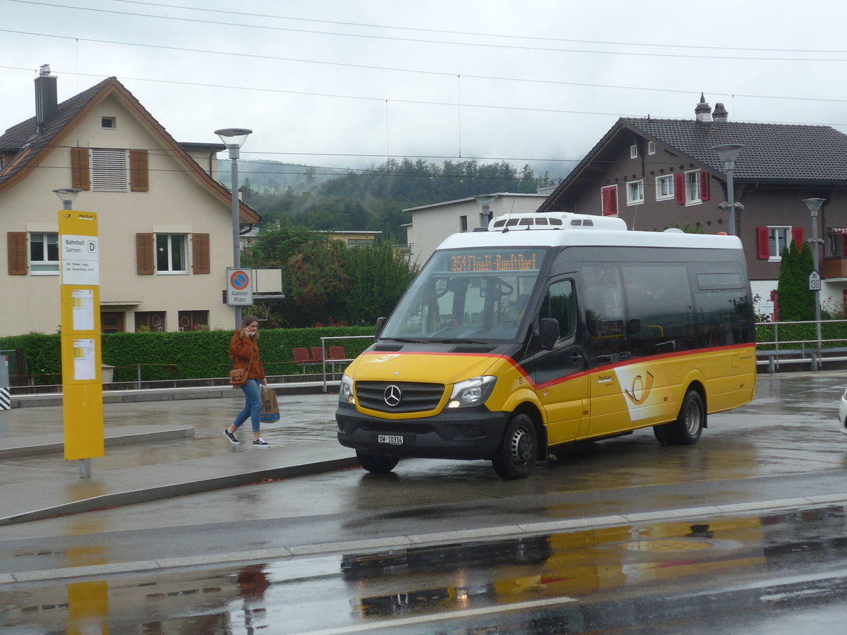 (220'182) - PostAuto Zentralschweiz - Nr. 8/OW 10'314 - Mercedes (ex Dillier, Sarnen Nr. 8) am 29. August 2020 beim Bahnhof Sarnen