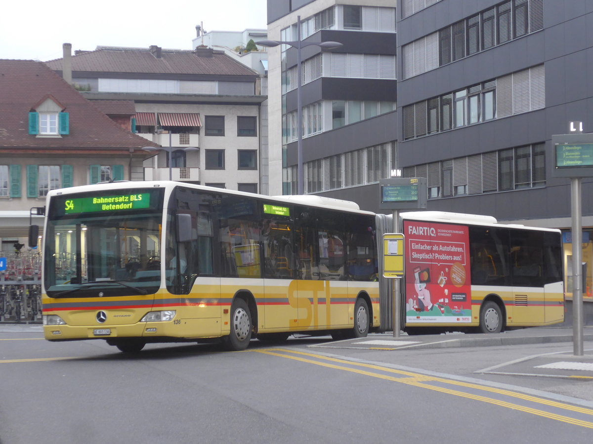 (220'249) - STI Thun - Nr. 136/BE 801'136 - Mercedes am 29. August 2020 beim Bahnhof Thun