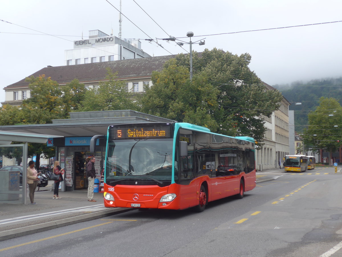 (220'349) - VB Biel - Nr. 195/BE 821'195 - Mercedes am 31. August 2020 beim Bahnhof Biel