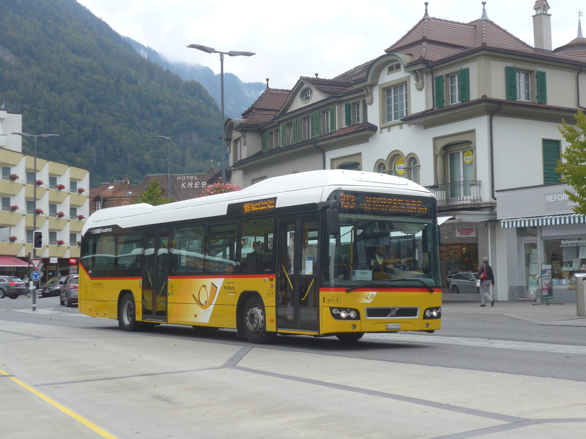 (220'901) - Steiner, Ortschwaben - Nr. 8/BE 610'539 - Volvo am 21. September 2020 beim Bahnhof Interlaken West (Einsatz PostAuto)
